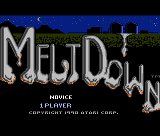 Meltdown title screen for Atari 7800